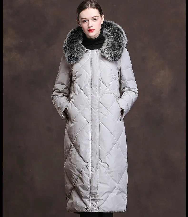 Women Winter Duck Down Jackets Hooded Big Fox Fur Collar Long Coats Dded Down Overknee Jacket Women Winter 2018 AS054 (12) - 