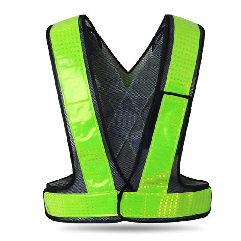 Polyester Mesh Fabric Safety Vest High Visibility Reflective Waistcoat Traffic Road Vest Running