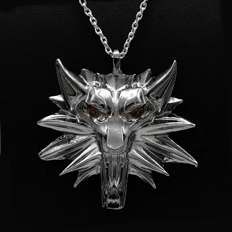 

The Witcher 3 Wild Hunt Medallion Pendant Chain Necklace The Wild Hunt Figure Witcher 3 Game Necklace Men Jewelry Gift