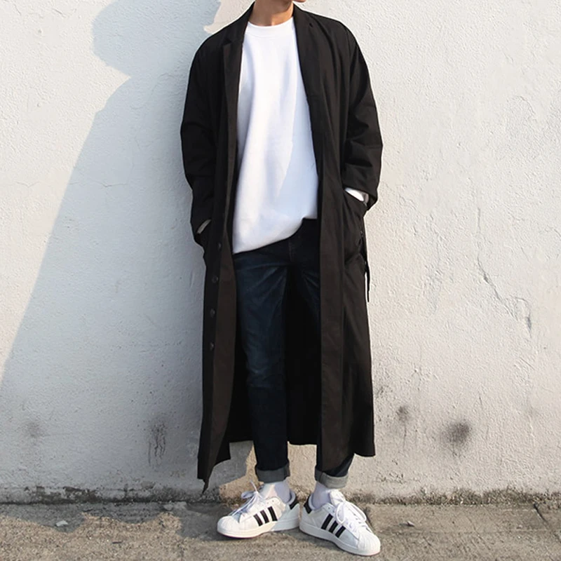 Long Coat Men Plus-size Black Fall/Winter M-6L