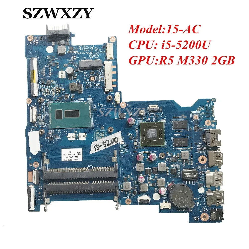 815245-501 815245-001 для HP 15-AC материнская плата ноутбука AHL50/ABL52 LA-C701P SR23Y i5-5200U процессор R5