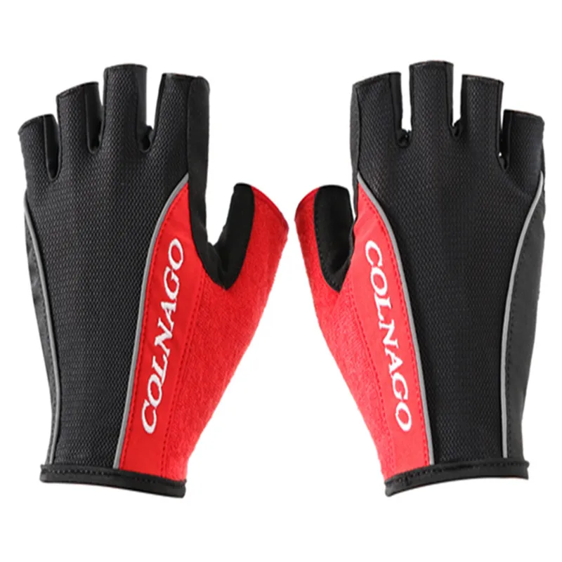 Новинка Colnago Велоспорт Анти-скольжение анти-пот мужчины женщины половина пальцев перчатки Дышащие анти-шок спортивные перчатки