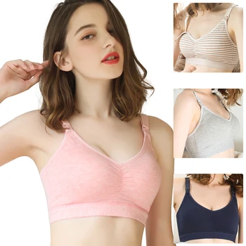 

Cotton Comfort Women Feeding Pregnant Maternity Bra Breastfeeding Wirefree Stretchy Soft Nursing Bralette