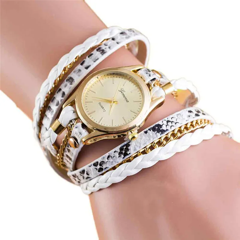New Fashion Women's watches casual watches Around Bracelet Watch Synthetic Leather Chain Watch Clocks Female Reloj mujer M11 (6)