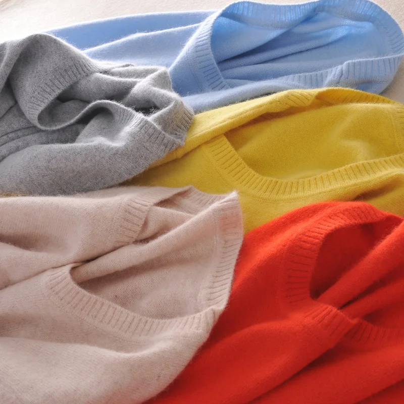 zocept Casual Women's Soft Warm Cashmere Blended Sweater Winter Autumn Female Full Sleeve Solid Color O-Neck Knitted Pullovers