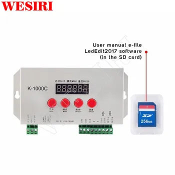 

K-1000C LED Pixels Program Controller (T-1000S Updated) 2048 Pixels DC5V-24V For WS2812B WS2811 APA102 SK6812 WS2801 LED Strip