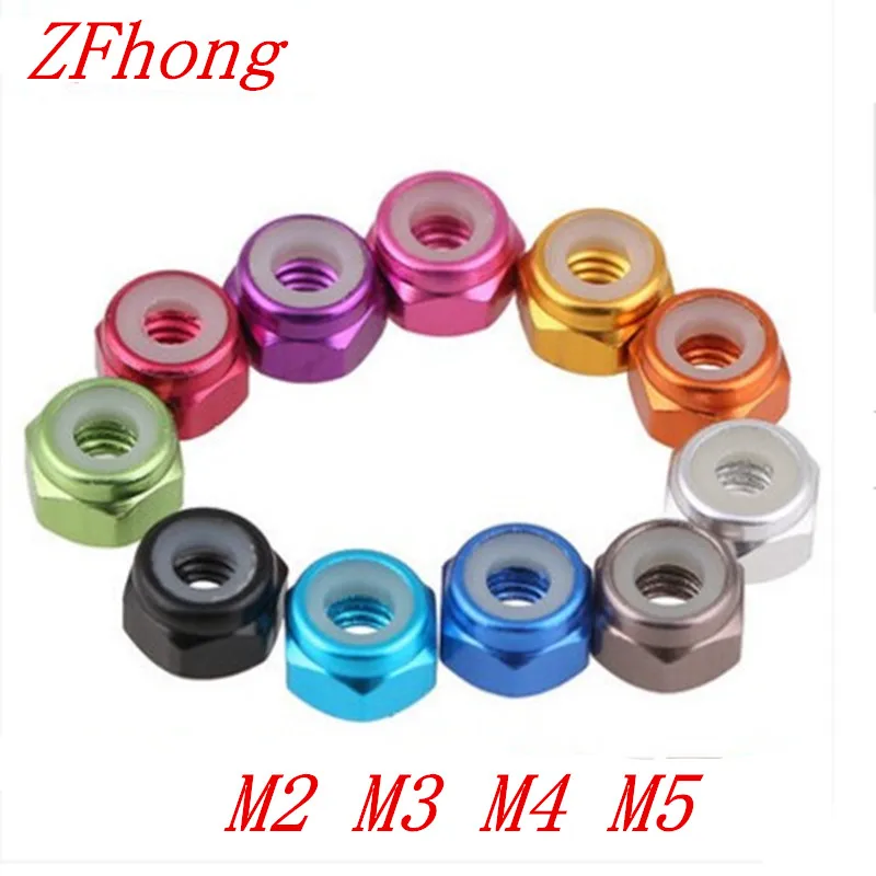 50pcs m2 m3 m4 m5 Anodized Multi color Colourful Aluminum Alloy Nylon