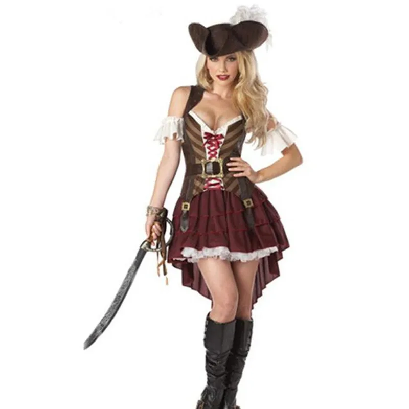 Сексуальный пиратский костюм для женщин, для взрослых, на Хэллоуин, карнавал, косплей, карибы, пиратские костюмы, фантазия, нарядное платье
