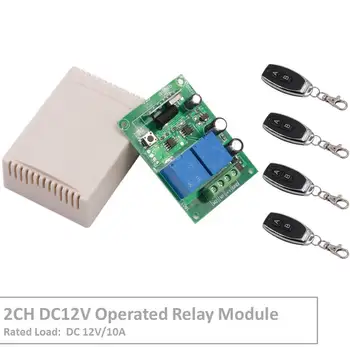 

RF Switch Remote Control DC 12V 2 Gang Relay Receiver and 1527 learning code Transmitter For LED Light Electric Device Control