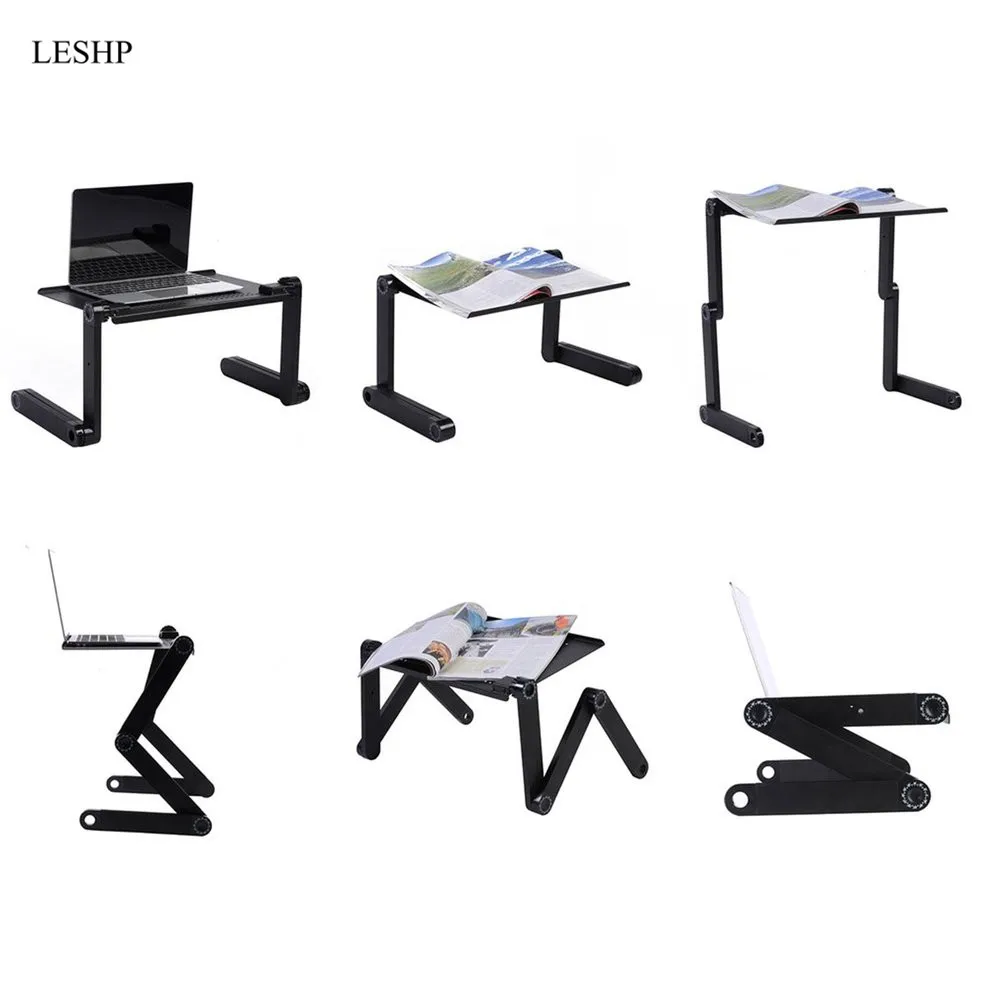 LESHP طاولة كمبيوتر محمول قابلة للتعديل للطي مكتب للحاسوب شخصي محمول جبل ل أريكة تتحول لسرير طاولة كمبيوتر محمول مع مجلس الماوس دفتر الجدول