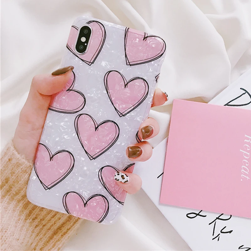 Милый чехол LOVECOM Love Heart для iPhone 12 Mini 11 XS Pro Max X XR 7 8 Plus мягкая задняя крышка IMD