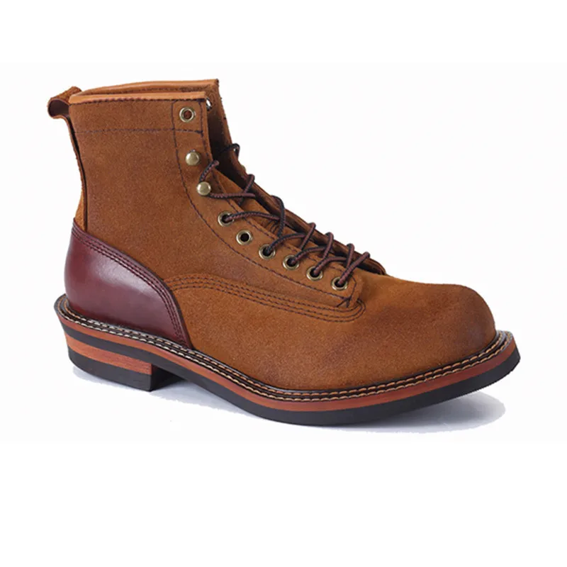 

British fashion motorcycle customized travel male boots handmade wedge tooling Boots