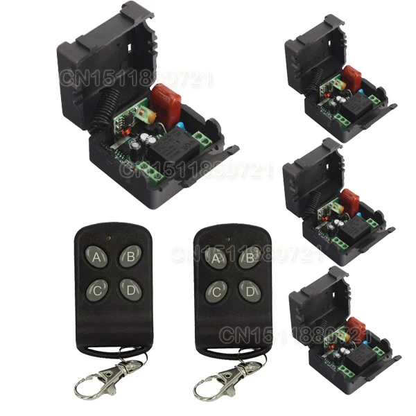 Remote Control Switches AC220V 1CH Lighting Switches LED Lamp ON OFF Remote Controller 4Receiver 2Transmitter 315433 Learn Code Remote Control Switches AC220V 1CH Lighting Switches LED Lamp ON OFF Remote Controller 4Receiver 2Transmitter 315433 Learn Code