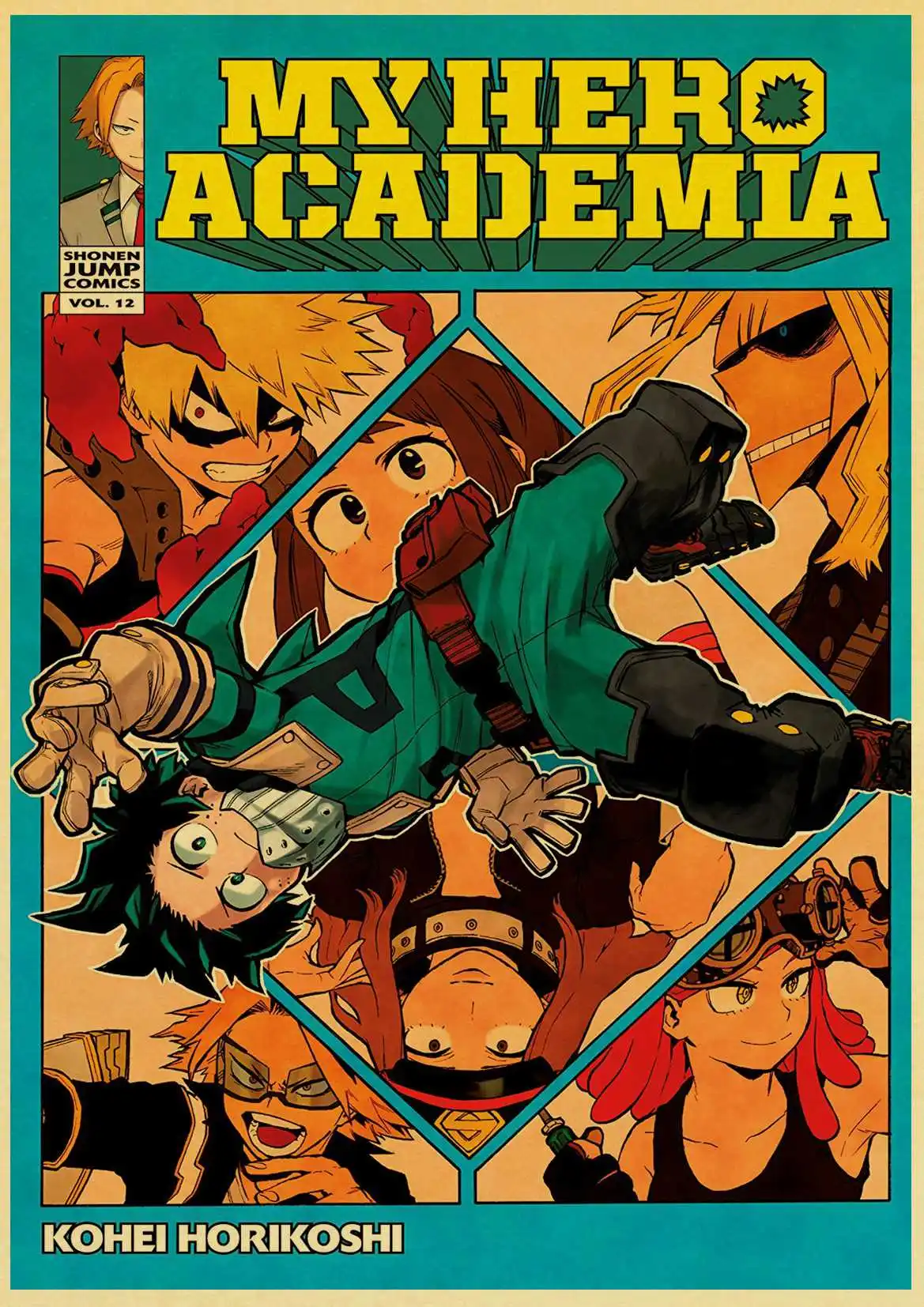 Japanese Anime My Hero Academia Retro poster Home decoration Kraft Poster Painting Wall stickers