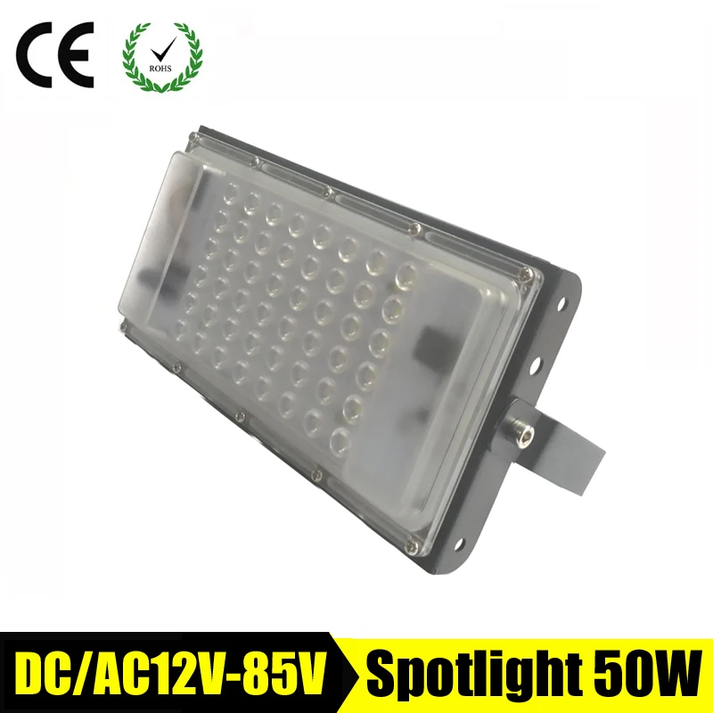 

Ultrathin DC12V LED flood light waterproof IP65 50W AC/Dc 12V-85V LED Spotlight Refletor Outdoor lighting wall lamp floodlight