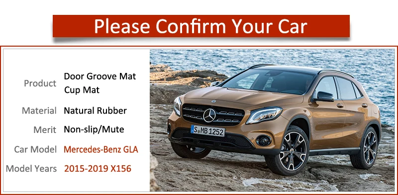 Нескользящий прорезиненный коврик для ворот Mercedes Benz GLA X156 GLA180 GLA200 GLA220 GLA250 GLA45 200 220