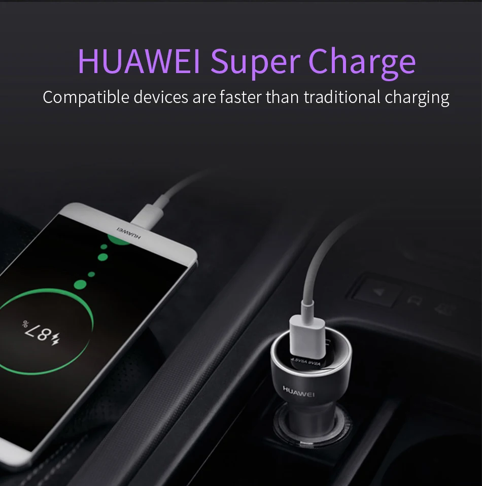 2Huawei P20 Pro Lite Super Car Charger 100% Original 5V4.5A 5A USB Type C Cable Duable USB Port P10 P9 Plus Lite Mate 10 9 Pro