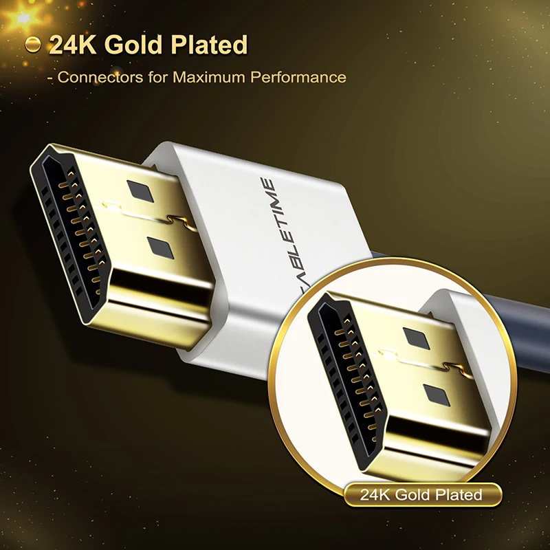 Новый HDMI кабель CABLETIME M/M из цинкового сплава 2k * 4k 2 0 тонкий для ТВ ноутбука
