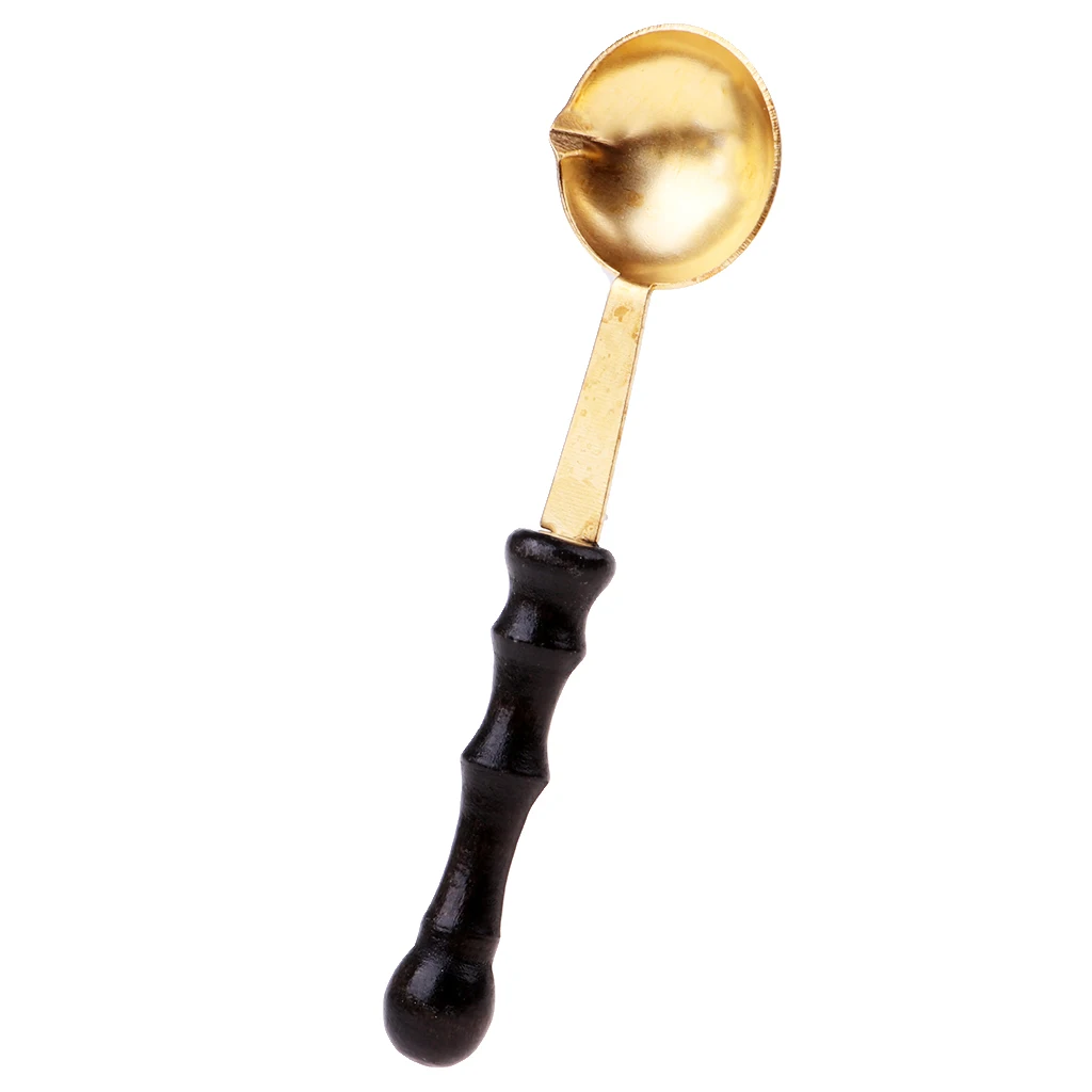 Stamp Sealing Wax Spoon Retro Wood Handle Wax Heating Accessories Tool Spoon Sealing Wax Spoon