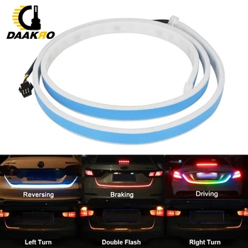 

4 Color Flow Type LED Strip Tailgate Turning Signal Lights Bar Trunk Strips Lamp RGB Yellow Red White Luggage Compartment 5050