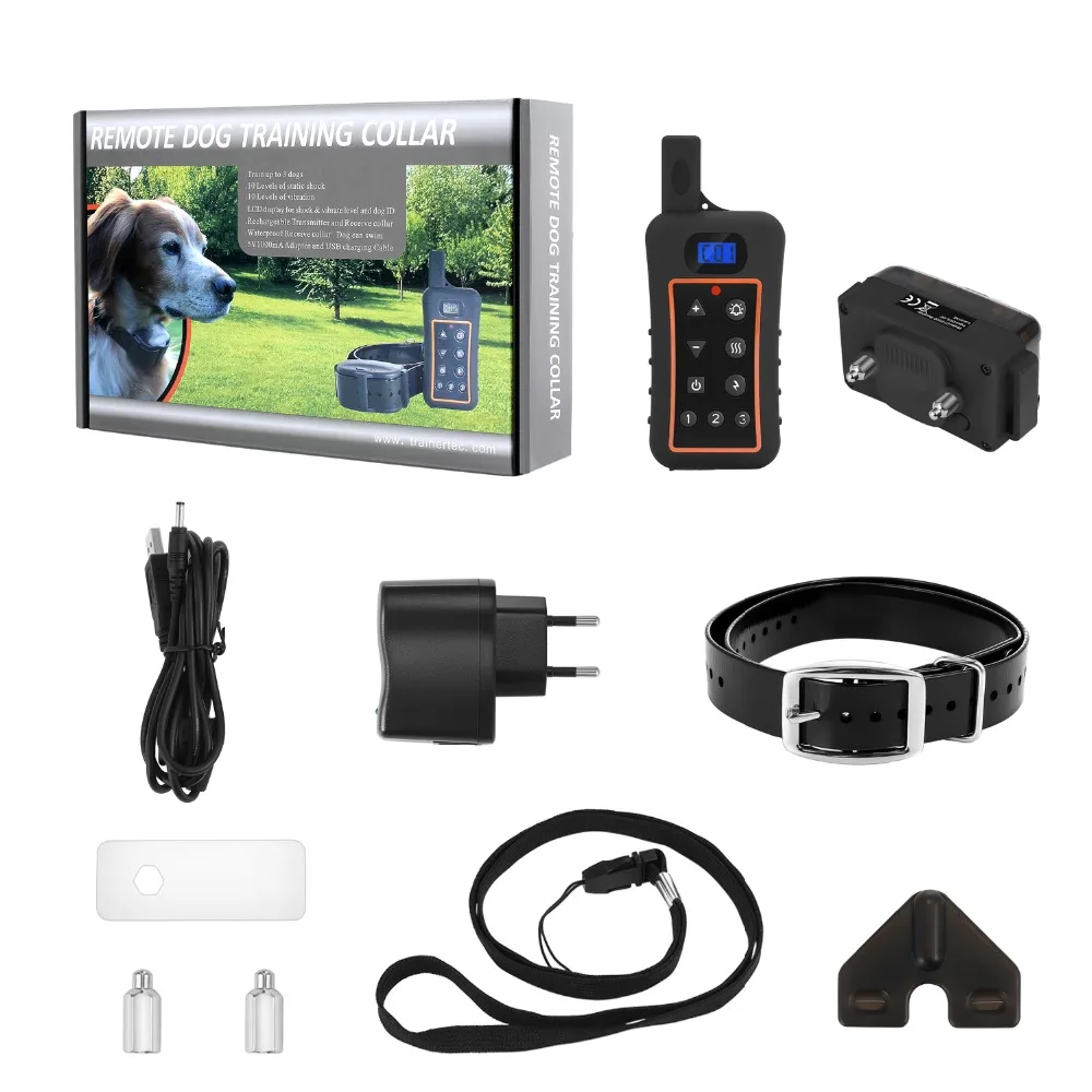 shock dog collar 1200meter Electronic Shock Vibra LCD Display Remote Control Pet Dog Training Collar device for dog training 