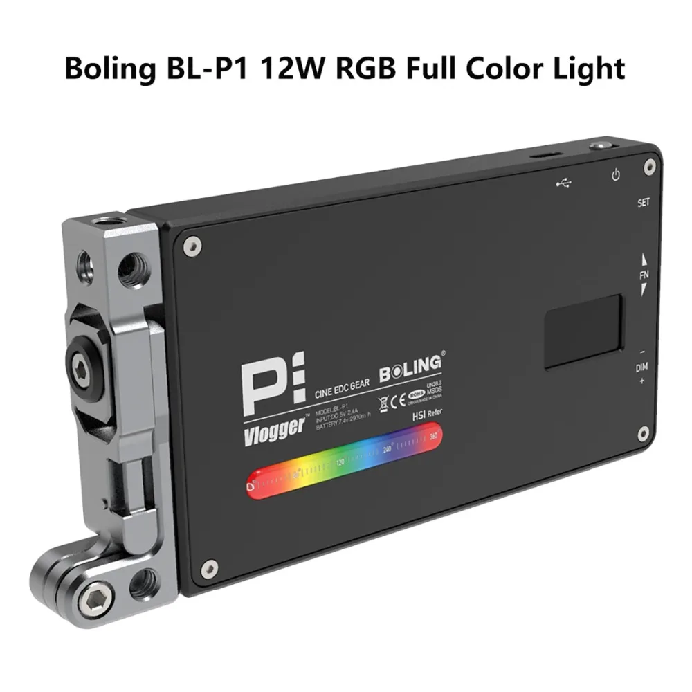 

Boling BL-P1 RGB LED Video Light, Compact Dimmable 2500-8500K Full Color Bi-Color Filmmaking Lighting for Canon Nikon Sony A6400