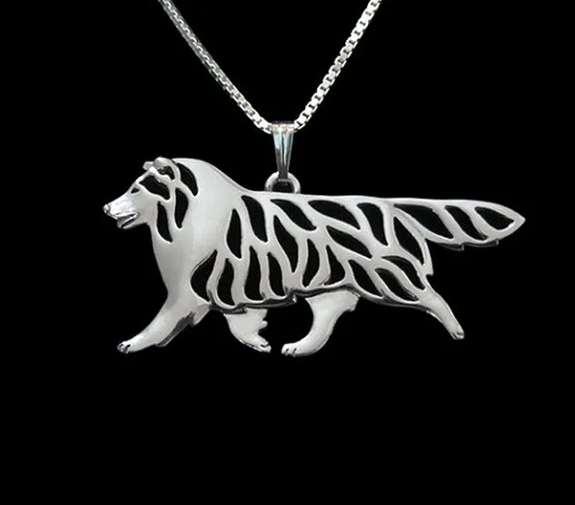

1PCS cartoon Boho Chic Alloy Shetland Sheep dog necklace Border Collie pendant jewelry Silver/gold colors plated