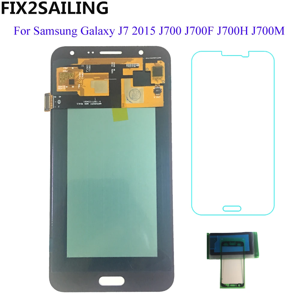 

5.5" LCD For SAMSUNG Galaxy J7 2015 J700 Super AMOLED LCD Display Touch Screen Digitizer Assembly J700F J700M J700H Sticker
