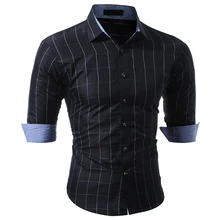 Бренд г. модные мужские рубашки с длинными рукавами Топы классический хит Цвет небольшой плед Мужская одежда рубашки Slim Для мужчин рубашка 3XL