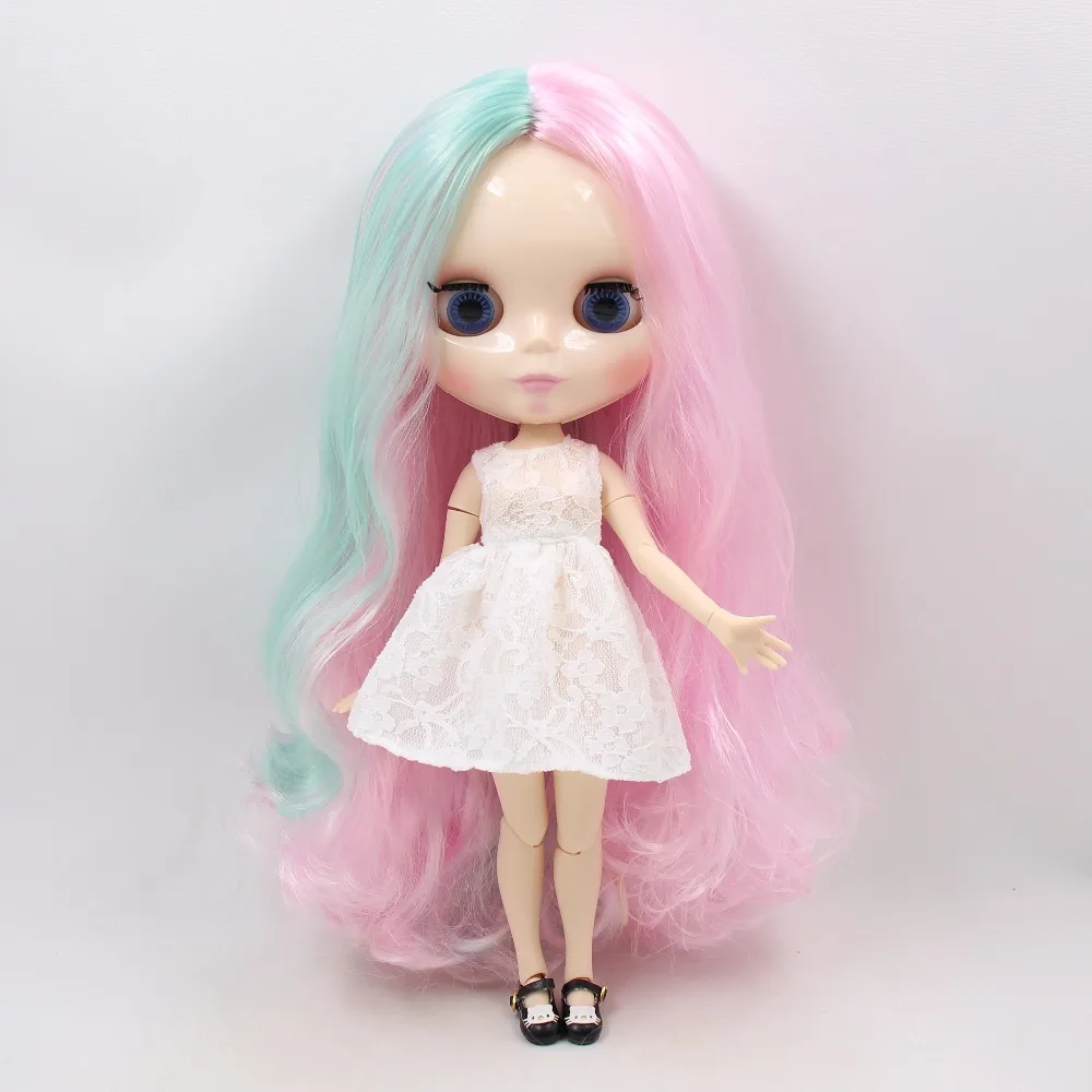 Ледяная DBS шарнирная кукла Blyth игрушка розовый микс мятно зеленые волосы
