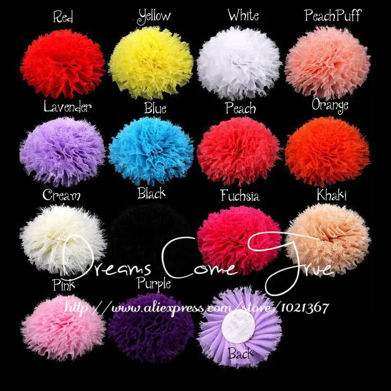 

20pcs/lot 3.6" 14 Colors Fashion Artificial Bristles Flowers For Children Hair Accessories Soft Fabric Flowers For Baby Headband