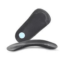 Black Leather Ortopedic Insoles Pads For Shoes Flat Foot Arch Support Corrector X-o Leg Orthotic Insole Heel Cushion Shoe Insert