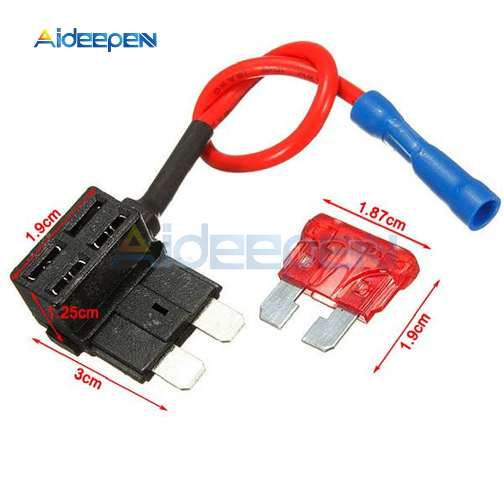 12 В держатель предохранителя Add-a-circuit TAP Adapter Micro/Mini/standard ATM, APM Blade АВТОМАТИЧЕСКИЙ Предохранитель с 10A Blade автомобильный предохранитель с держателем