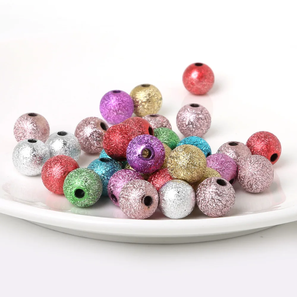 

Randomly 6 8 10 12mm 30-250pcs Mixed Charming Beads,acrylic Round Spacer round Beads For Jewelry making