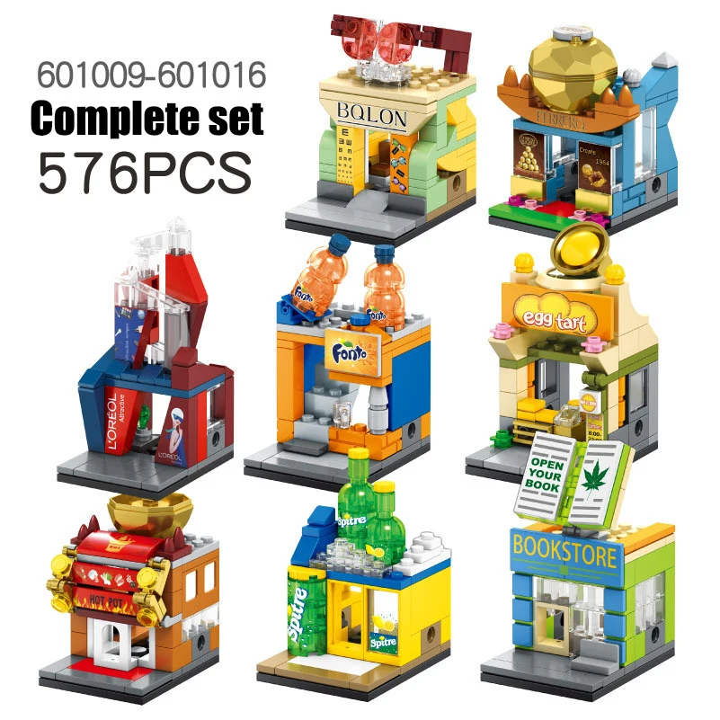 

Mini Street View Children's Building Toy Building Blocks Compatible with Lgoing Small Particle Assembly Shop Creative Birthday