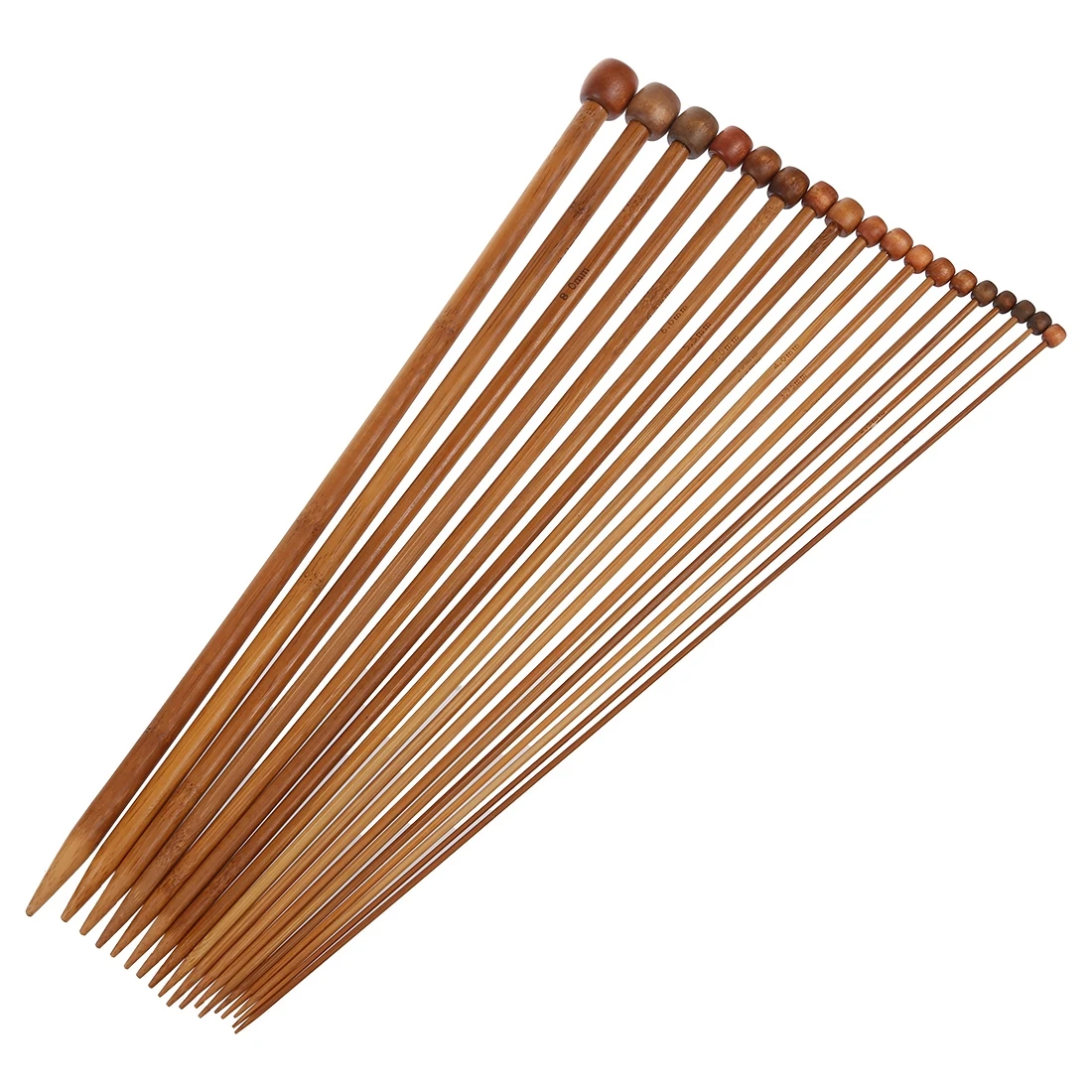Горячая набор из 36 одиночных острых вязальные спицы из карбонизированного бамбука 18 различных размеров