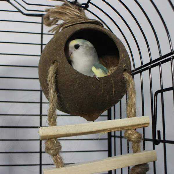 Кокосовая птица игрушка дом гнездо палатка для животных лестница Cockatiel Conure Parakeet ручной работы попугай дом подходящая лестница