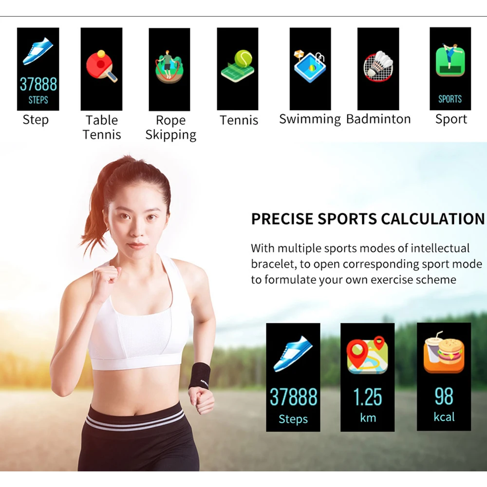 ZUCOOR умный браслет на запястье шагомер монитор сердечного ритма Smartband ZB57 кольцо
