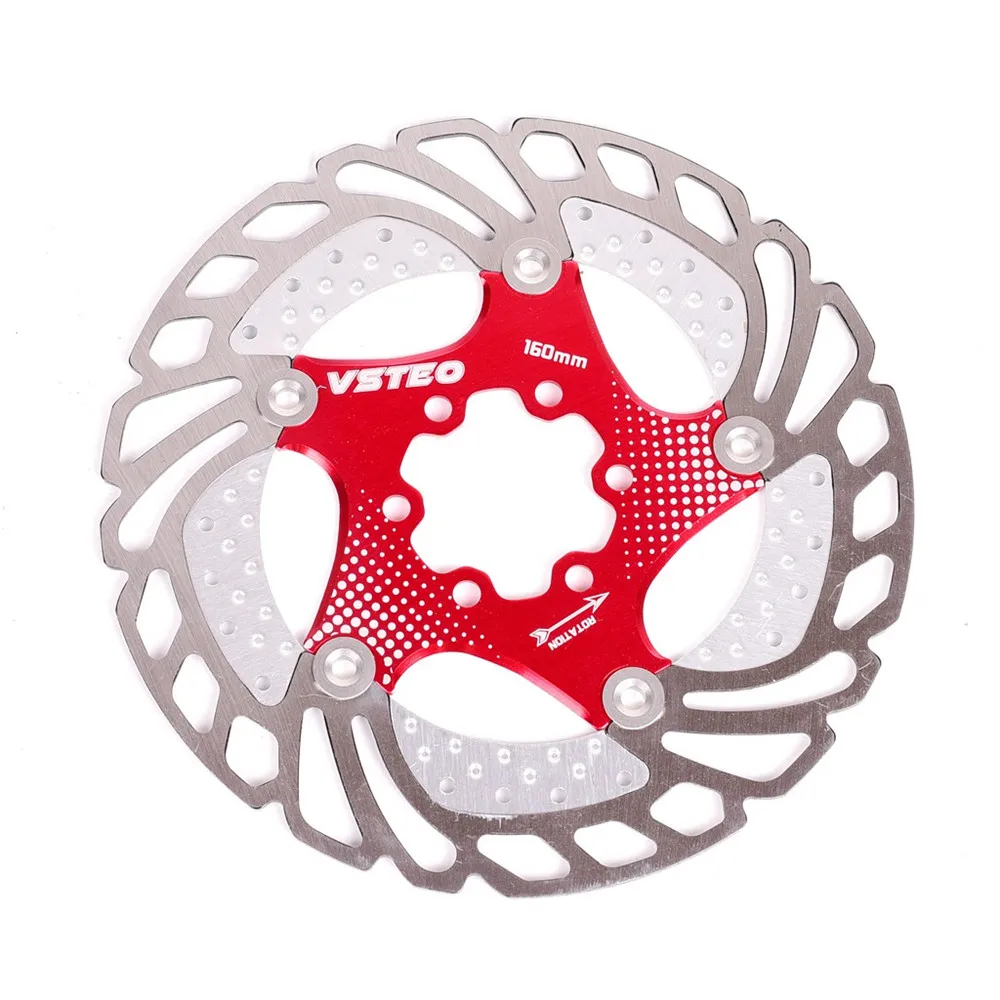 Red-160mm MTB Горный BIC карта теплоотвод вращающийся диск шесть отверстий тормозной диск 160 мм шесть дюймов дисковые тормоза части - Цвет: Red-160mm