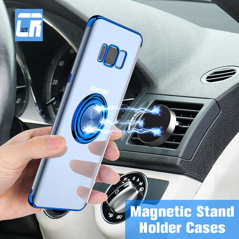 

Ring Buckle Bracket for Samsung S8 S9 S10 Plus Cell Phone Back Cover Case for Samsung J4 J6 Plus Prime Stand Ring Magnetic Cover