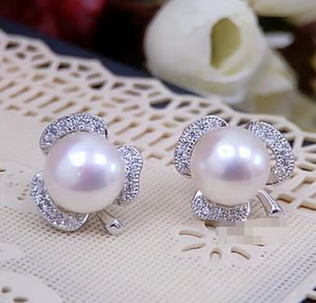 

9-10MM genuine fresh water pearl earrings
