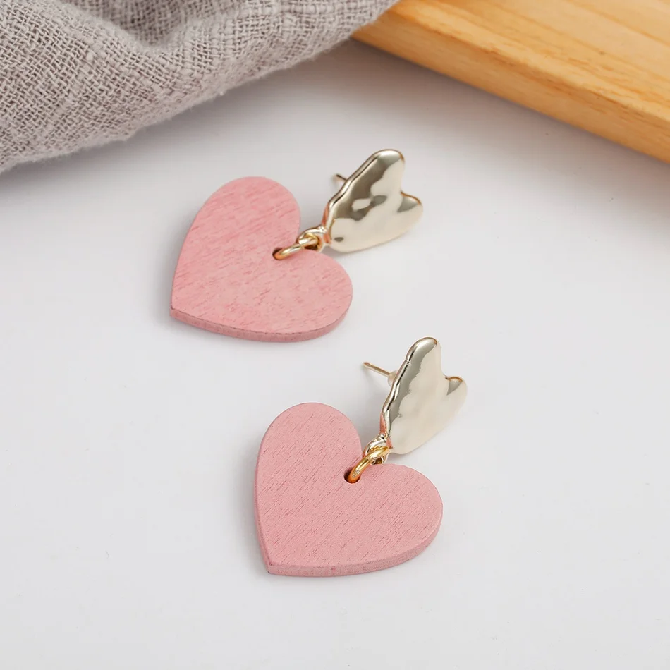 Модные серьги Match Right для женщин массивные подвески в форме сердца корейские
