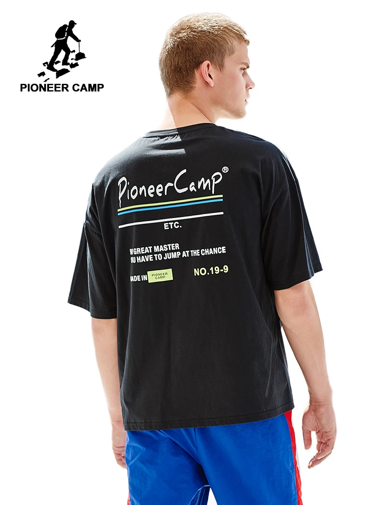 

Pioneer Camp Men's T-Shirts 2019 Printed Short Sleeve Tshirts Summer Hip Hop Casual 100% Cotton Tops Tees Streetwear ADT901076