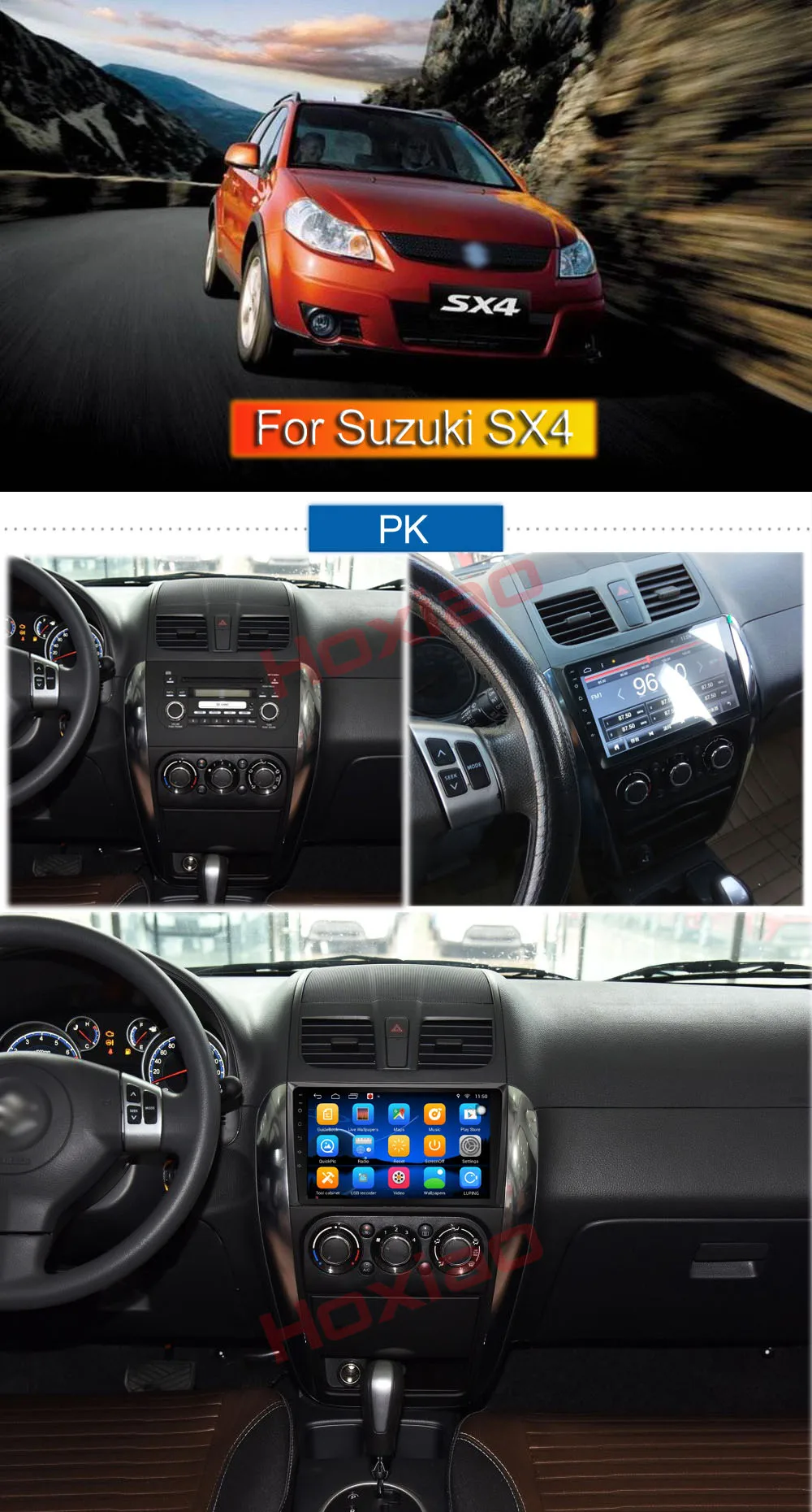 Для Suzuki SX4 2006-2013 четырехъядерный " 1024*600 Bluetooth 2din автомобильный DVD радио плеер gps навигация 2 DIN Android плеер