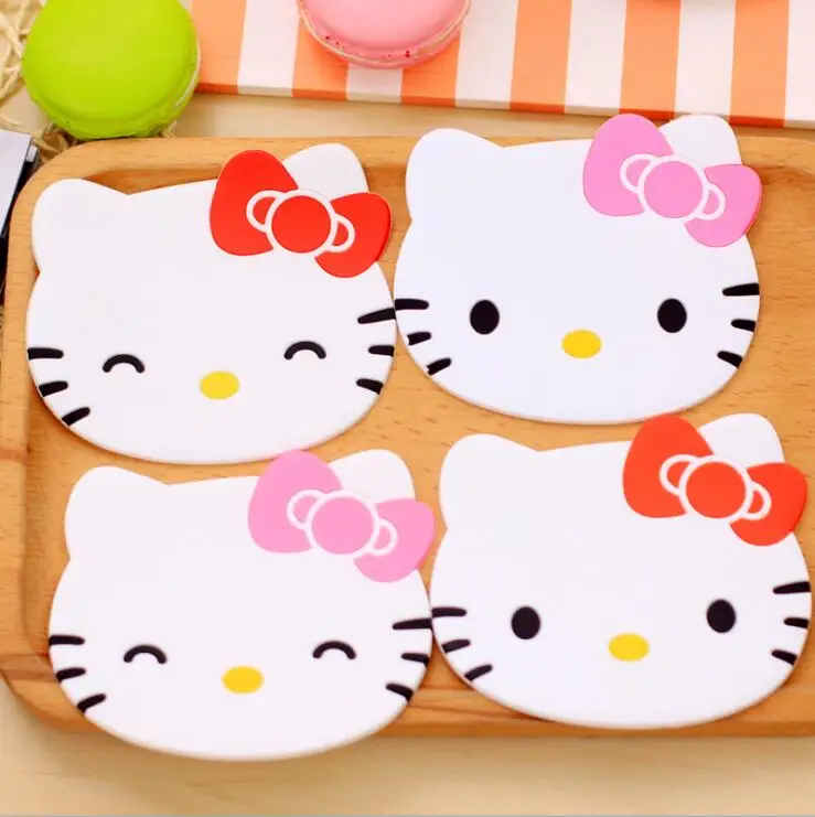 

Hello Kitty coaster kitchen placemat table mat home cup drink mug tea coffee pad drink silicone accessories doilies silicone bar