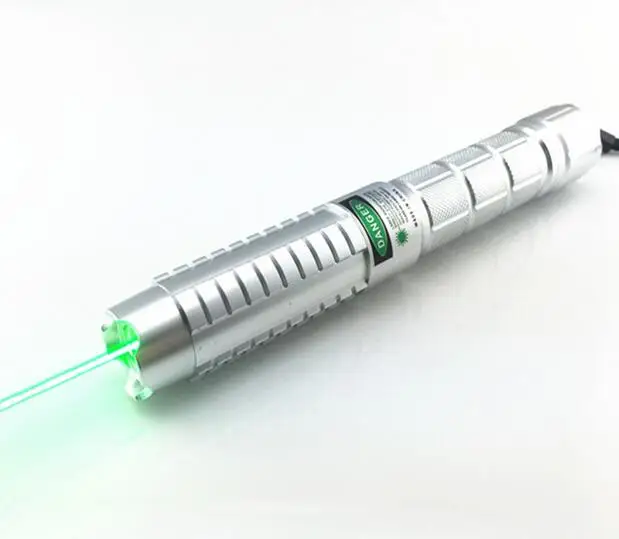 

532nm Green Laser Pointer Pen Powerful Military Focus burn matches Visible Beam with5 laser caps free shipping