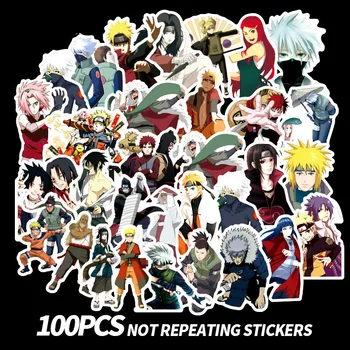 

100PCS/set Waterproof Japan Anime Naruto Sticker For Laptop Car Trunk Skateboard Guitar Fridge Backpack Decal Toy Stickers