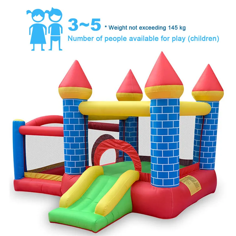 

Outdoor Inflatable Slides Jumping Bouncer Castle Trampoline Children Gift Kid's Toy Household Family Use with Air Blower