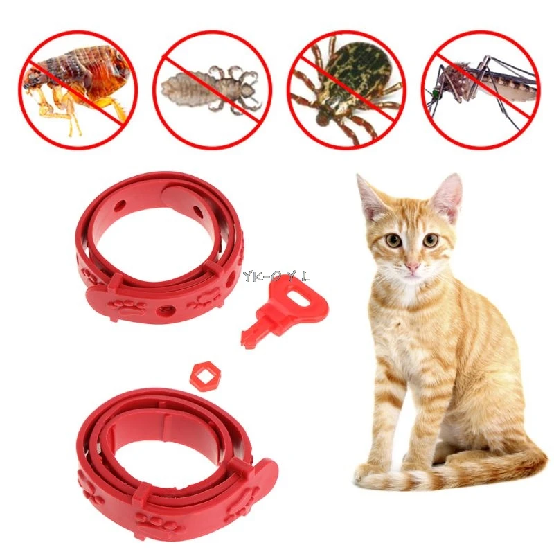 Red Adjustable Dog Cat Rabbit Neck Strap Anti Flea Mite Acari Tick Remedy font b Pet