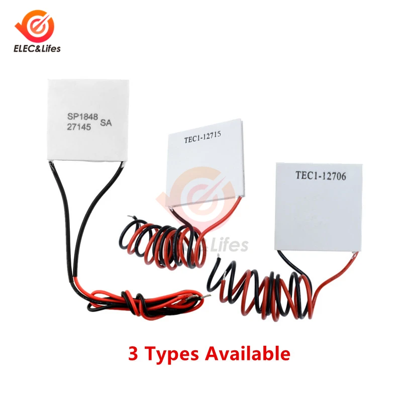 

TEC1-12715 TEC1-12706 Thermoelectric Cooler Peltier Square Cooling Pad Fridge Refrigeration Heatsink Plate Module SP1848-27145